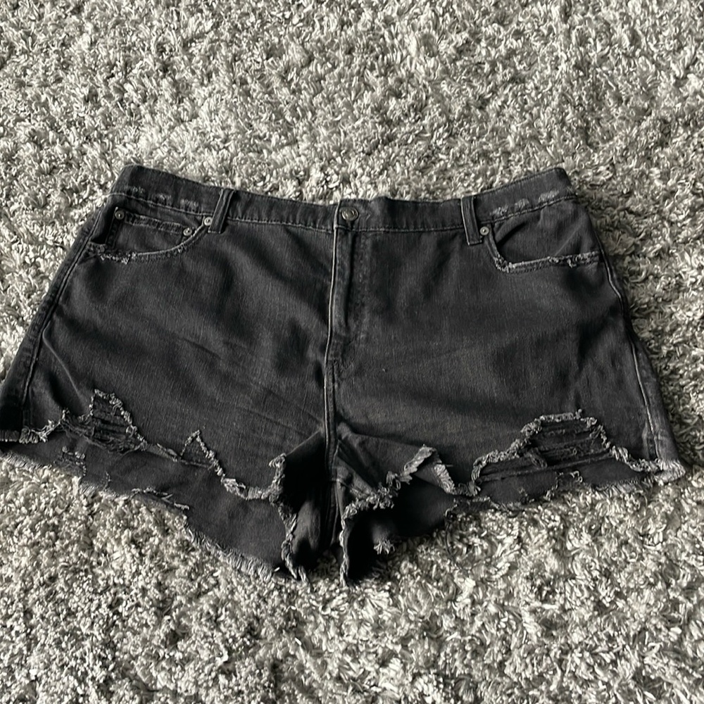 Black Aerie High-Waisted Jean Shorts, Women’s XXL